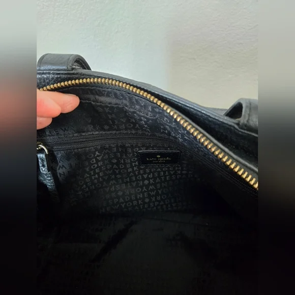 Kate Spade Grey Street Dominque Black Satchel with Gold Accents - Picture 12 of 12